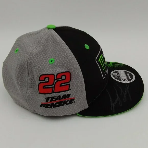 New Era Monster Energy Nascar Champion 2018 Autographed Joey Logano Hat NWT - Picture 2 of 12